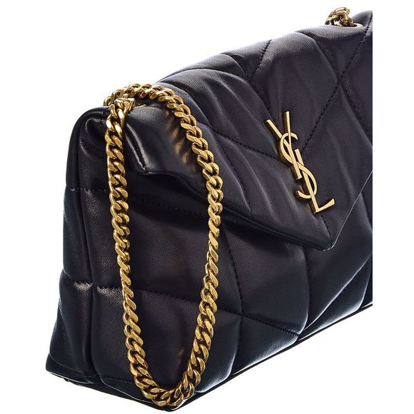 Saint Laurent Loulou Puffer Leather Shoulder Bag, Black - Picture 3 of 5